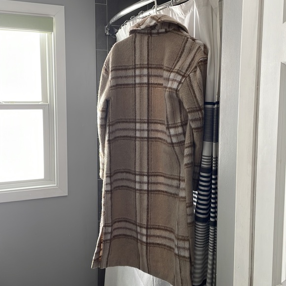 Plaid Tan Jacket Coat - Picture 9 of 9